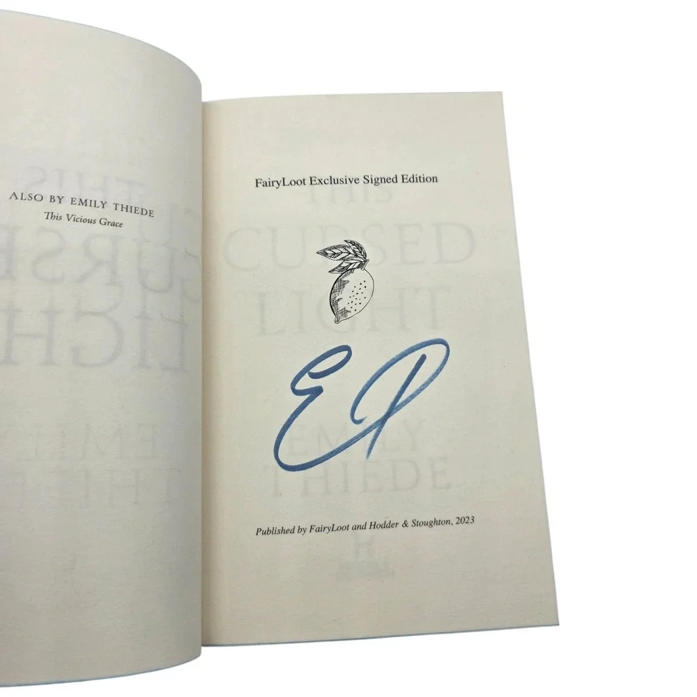 This Cursed Light Emily Thiede FairyLoot Exclusive Signed Edition Hardcover Book